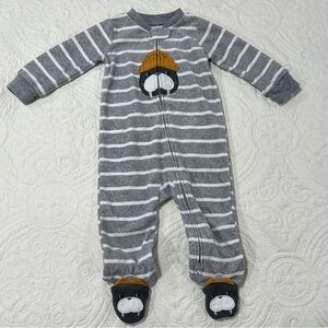 CARTER’S One-Piece Cozy Little Walrus Baby Sleeper– SIZE 9M Unisex Gray EUC
